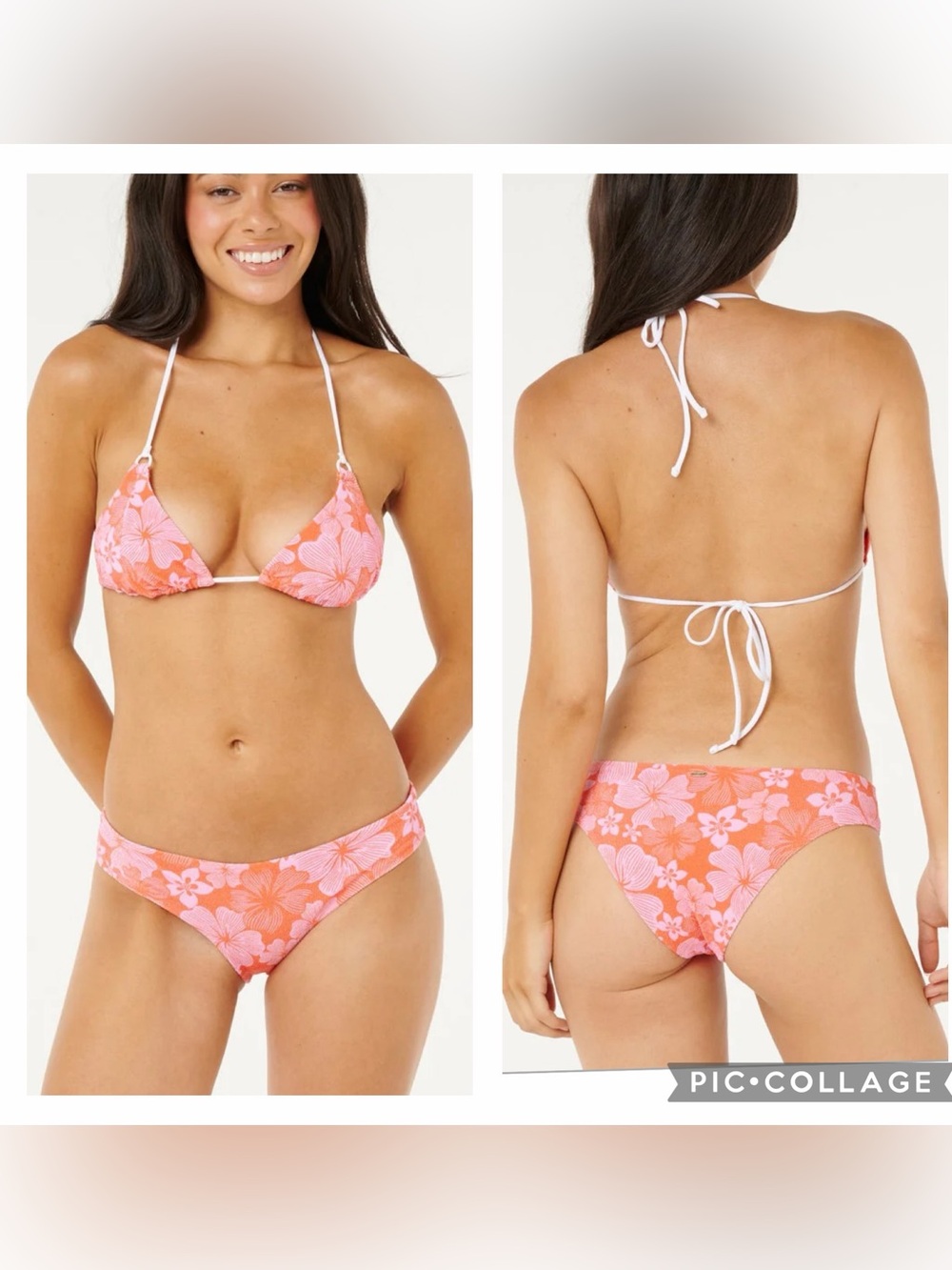 RIPCURL ALOHA STATE SLIDING TRIANGLE BIKINI TOP & CHEEKY  BIKINI BOTTOM, L